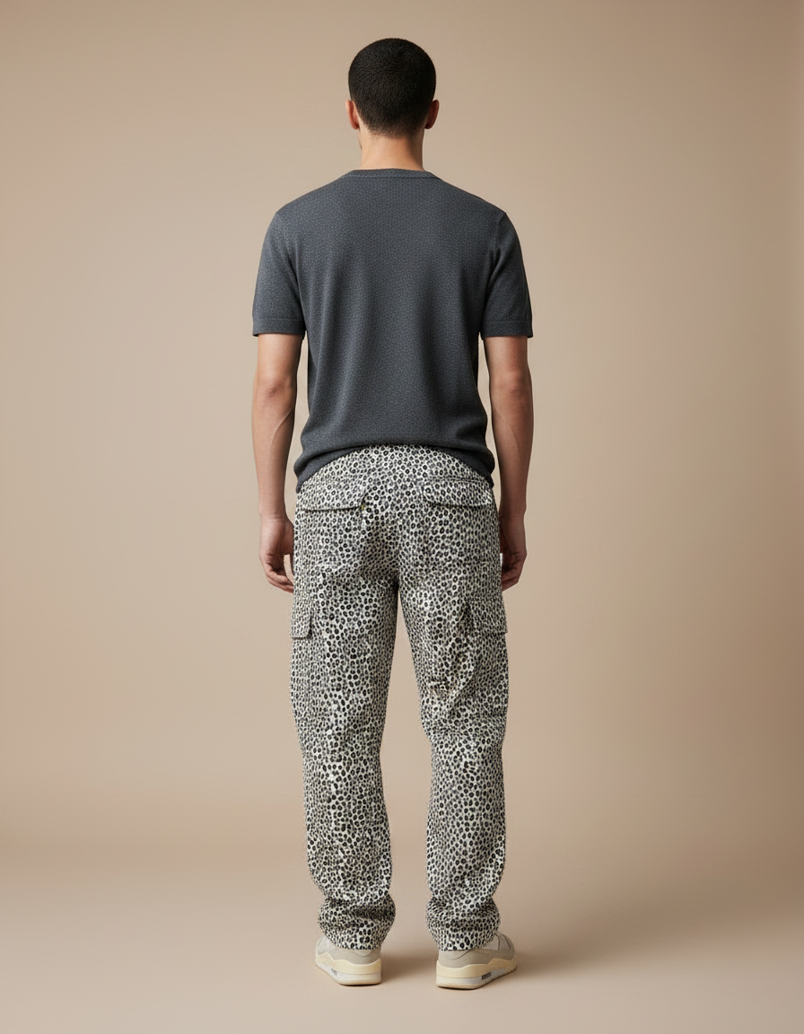 Pantalon Cargo Leopard - Imprimé Toile - vue 2
