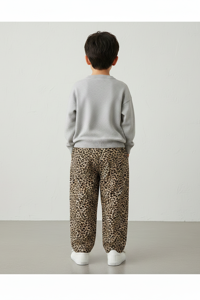Pantalon Léopard Enfant Harem Imprimé Doux Confortable - Velours - vue 2