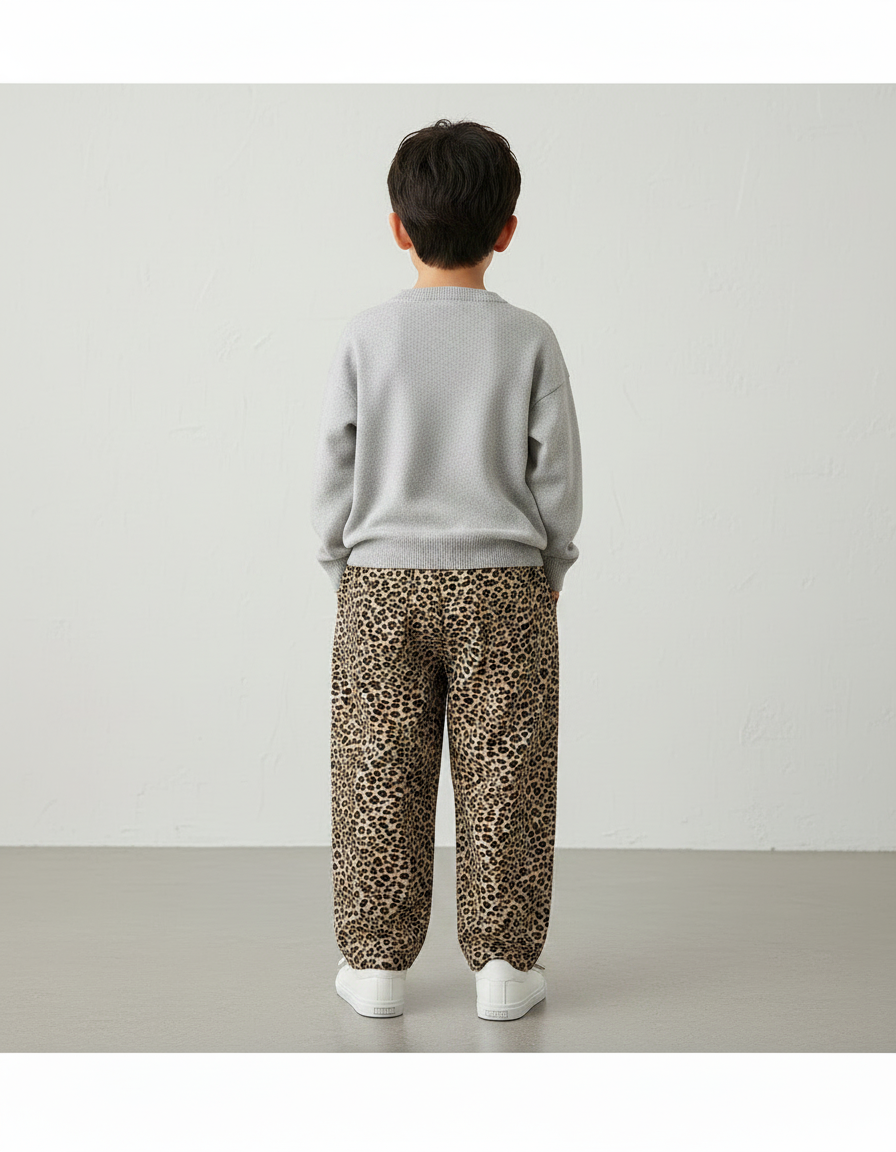 Pantalon Léopard Enfant Harem Imprimé Doux Confortable - Velours - vue 2