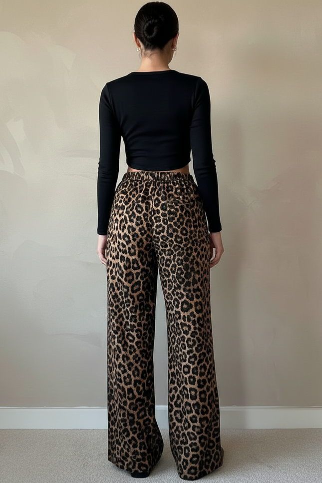 Pantalon Léopard Ample Imprimé Fluide Confortable Femme - Viscose - vue 2