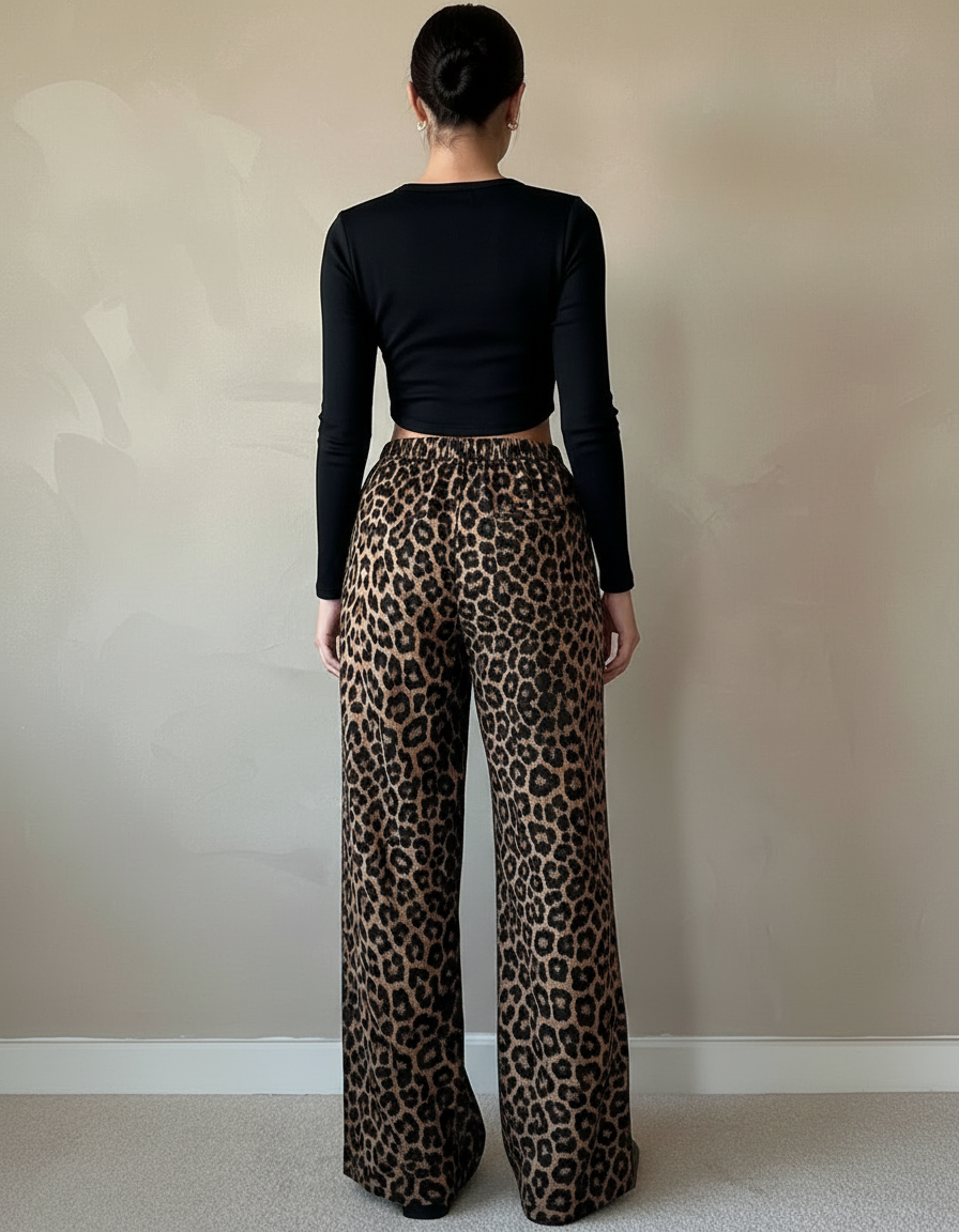 Pantalon Léopard Ample Imprimé Fluide Confortable Femme - Viscose - vue 2