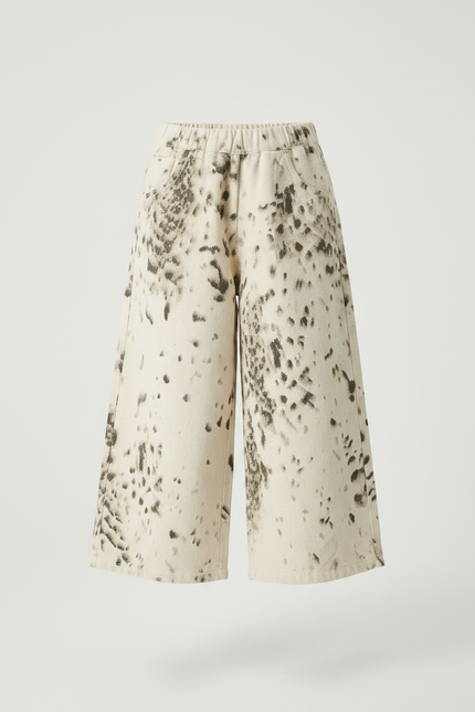 Pantalon Léopard Écru Imprimé Ample Fille - Molleton - vue 3