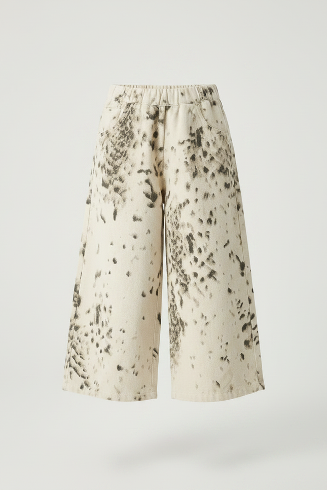Pantalon Léopard Écru Imprimé Ample Fille - Molleton - vue 3