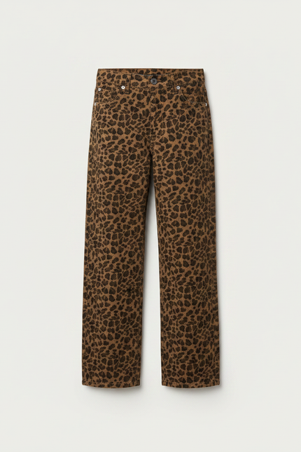 Pantalon Léopard Marron Ample Imprimé Épais Enfant - Molleton - vue 3