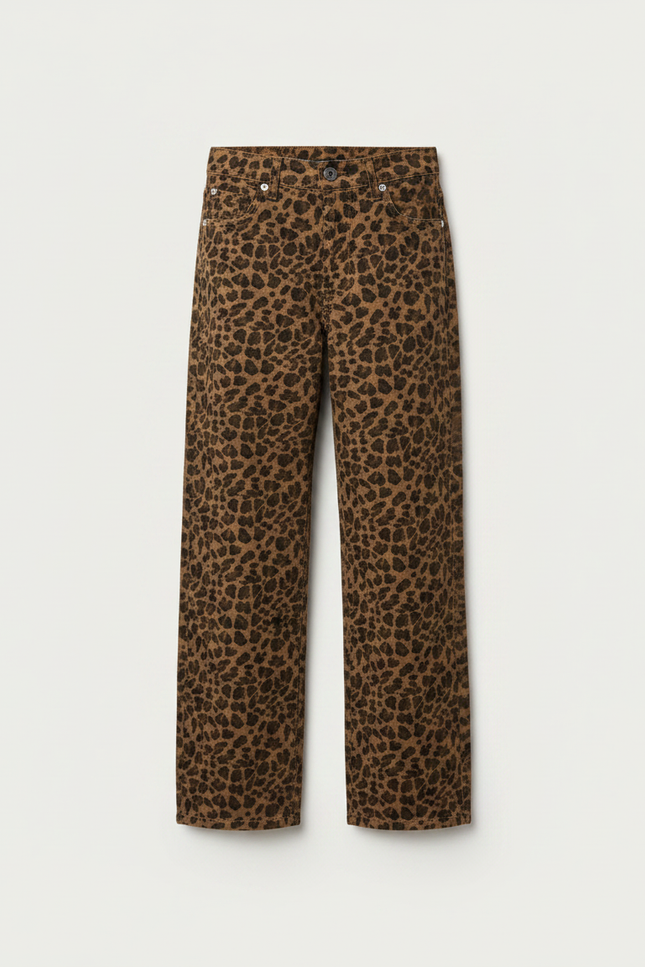 Pantalon Léopard Marron Ample Imprimé Épais Enfant - Molleton - vue 3