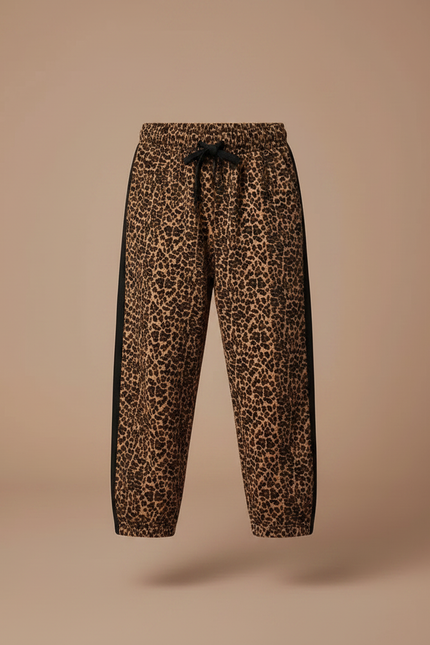 Pantalon Léopard Marron Ample Imprimé Sport Enfant - Molleton - vue 3