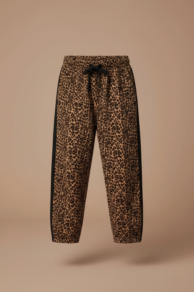 Pantalon Léopard Marron Ample Imprimé Sport Enfant - Molleton - vue 3