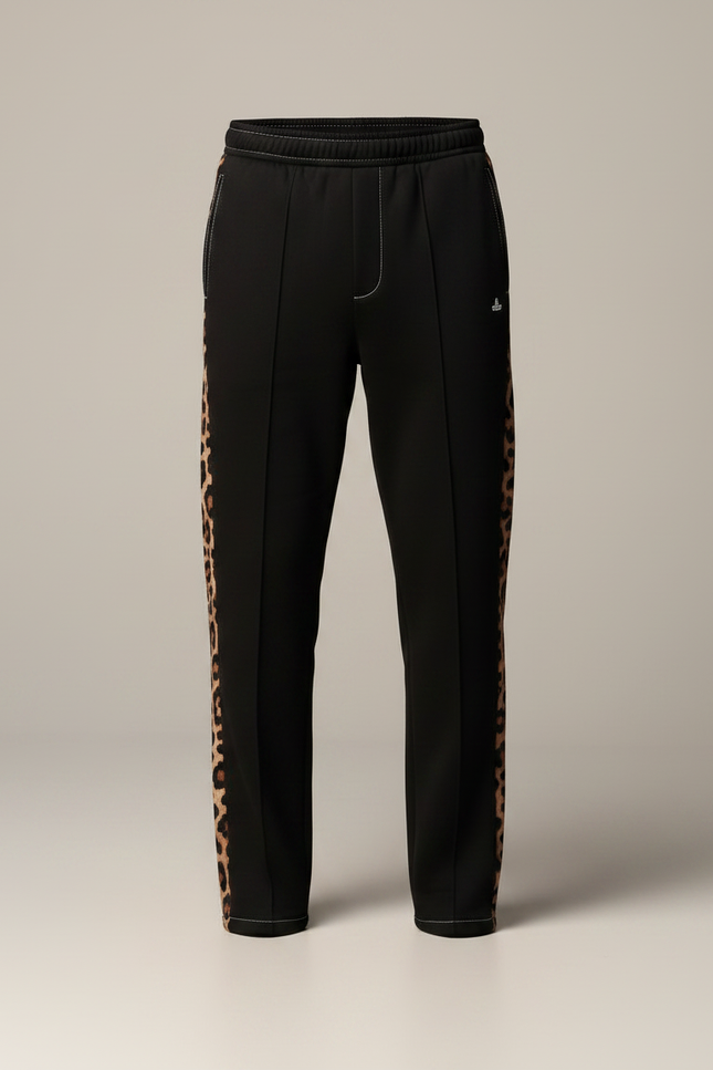 Pantalon Léopard Noir Large Décontracté Homme - Polyester - vue 3