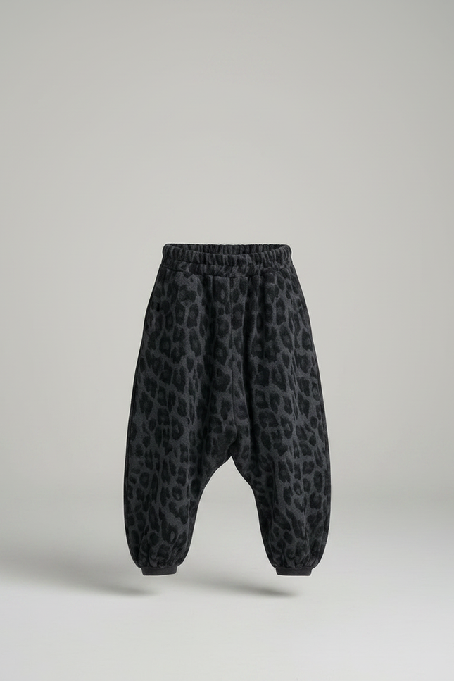 Pantalon Léopard Ample Molletonné Gris Enfant - Imprimé - vue 3
