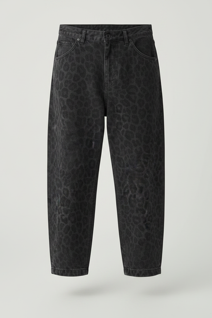 Pantalon Léopard Gris Ample Imprimé Garçon - Jean - vue 3