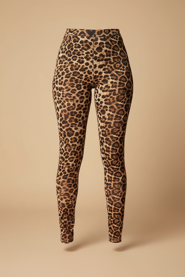 Pantalon Léopard Skinny Marron Ajusté Sexy Tendance - Imprimé Polyester - vue 3