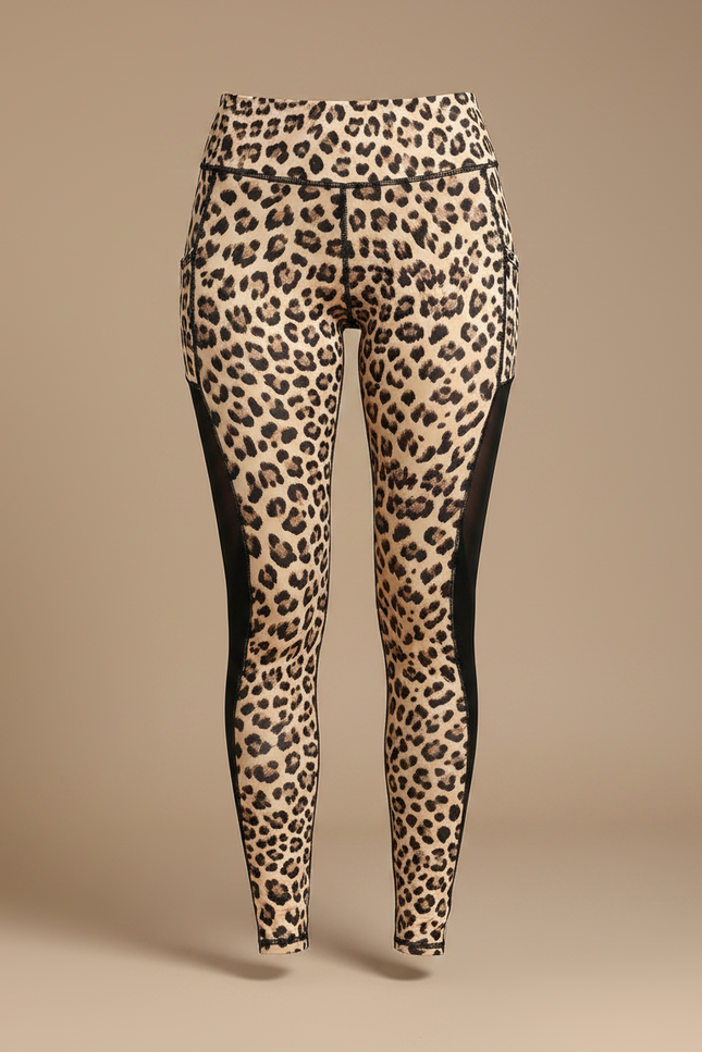 Pantalon Léopard Marron Moulant Imprimé Sport Femme - Polyester - vue 3