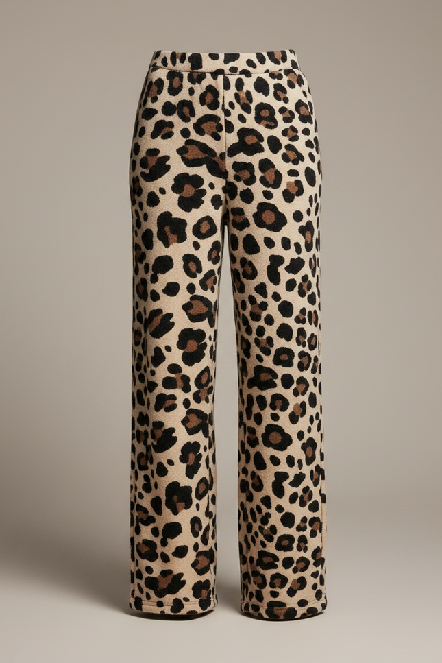 Pantalon Léopard Ample Imprimé Doux Confortable Élastique - Maille - vue 3