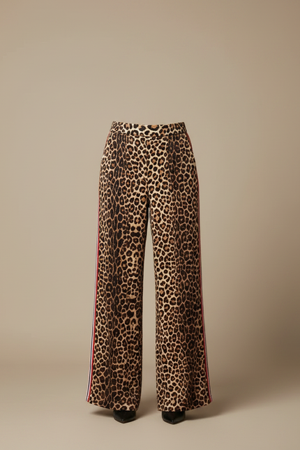 Pantalon Léopard Fluide Imprimé Rayures Latérales Femme - Viscose - vue 3