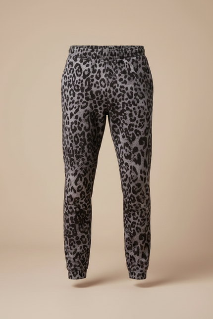Pantalon Léopard Gris Ample Imprimé Homme - Molleton - vue 3