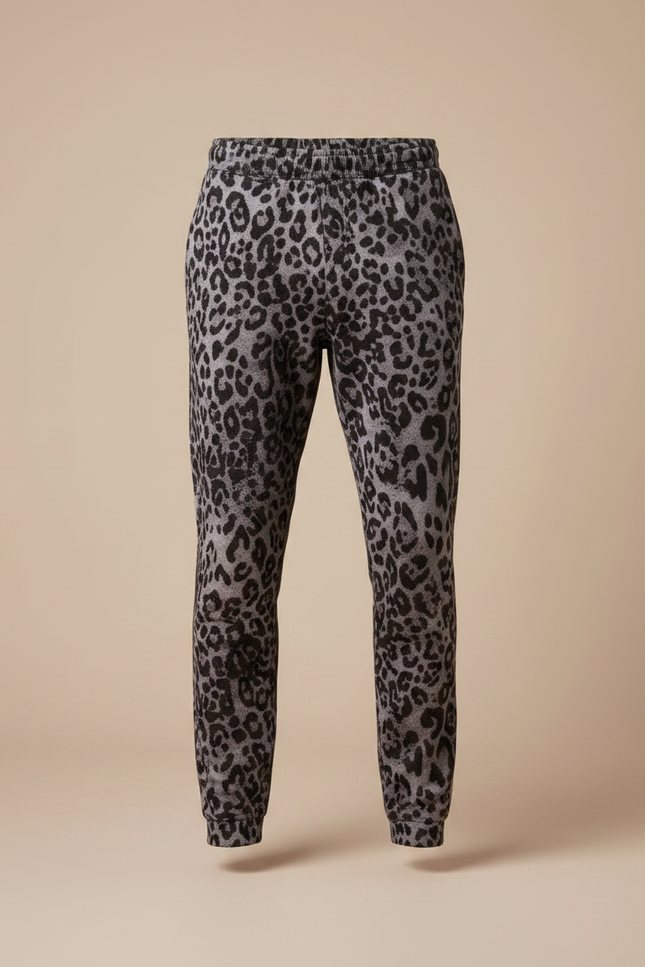 Pantalon Léopard Gris Ample Imprimé Homme - Molleton - vue 3