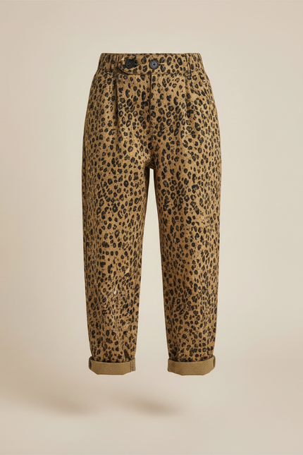 Pantalon Léopard Marron Ample Coton Enfant - vue 3