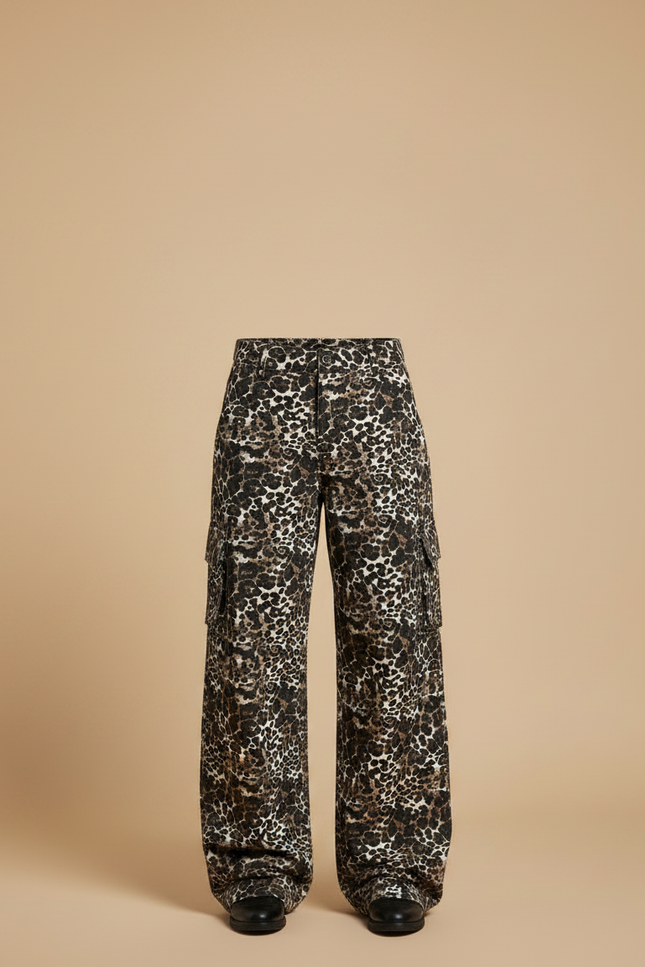 Pantalon Flare Leopard - Imprimé Toile - vue 3