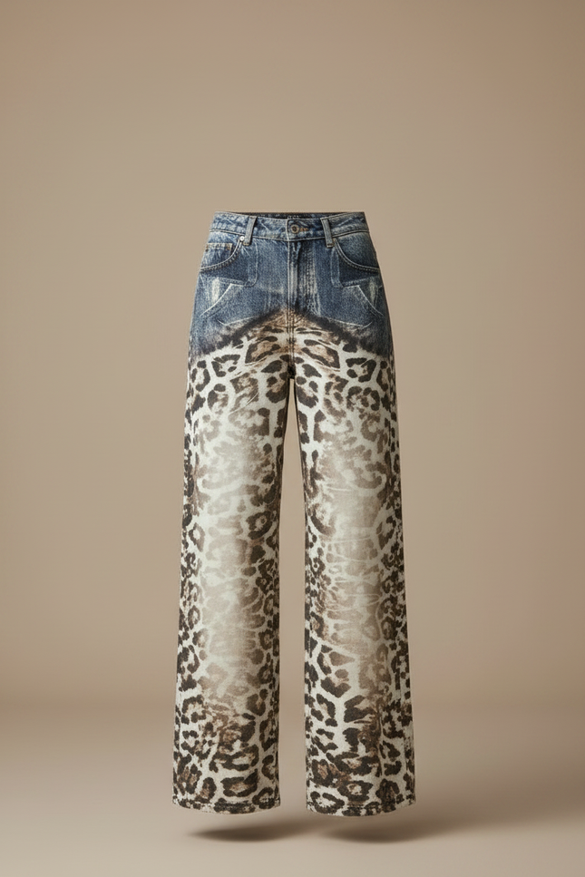 Pantalon Leopard Clair - Imprimé Jean - vue 3