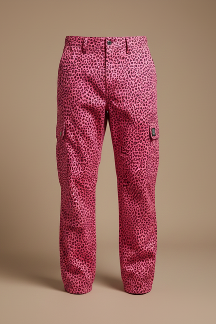 Pantalon Léopard Rose Cargo Ample Homme - Toile - vue 3