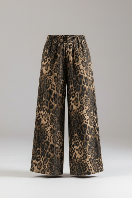 Pantalon Léopard Ample Imprimé Taille Élastique Enfant - Molleton - vue 3