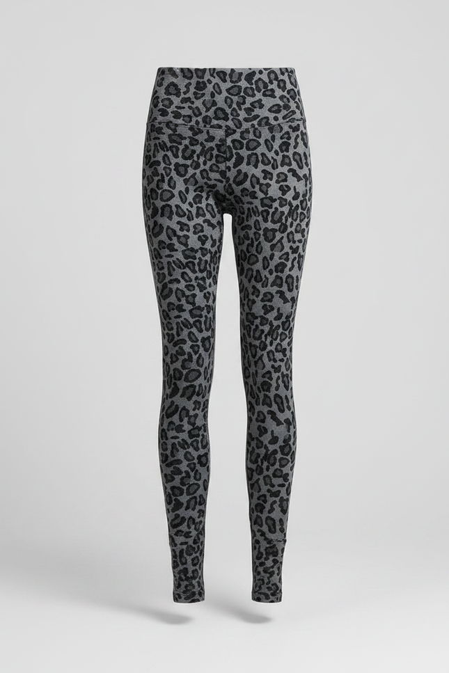 Pantalon Léopard Gris Slim Chaud Stretch Femme - Molleton - vue 3