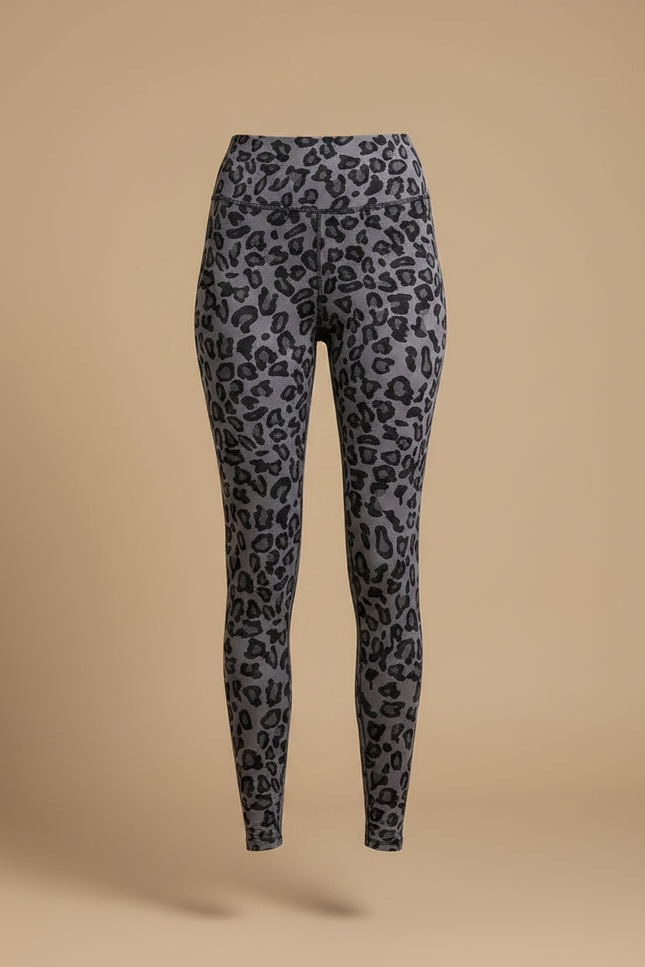 Pantalon Léopard Gris Imprimé Slim Élastique Femme - Maille - vue 3
