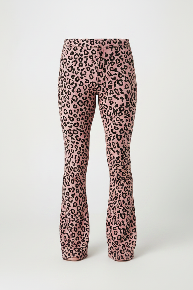 Pantalon Léopard Rose Flared Imprimé Animal Homme - Molleton - vue 3