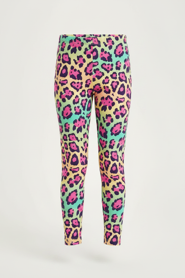 Pantalon Léopard Fille Multicolore Imprimé Ajusté Élastique - Polyester - vue 3