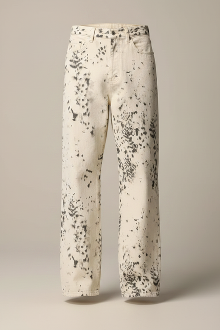 Pantalon Léopard Blanc Imprimé Décontracté Homme - Jean - vue 3