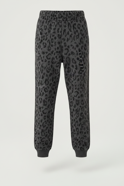 Pantalon Léopard Gris Confortable Imprimé Enfant - Molleton - vue 3