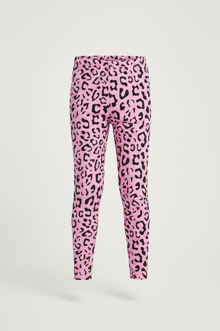 Pantalon Léopard Rose Noir Enfant Slim Confortable - Maille - vue 3