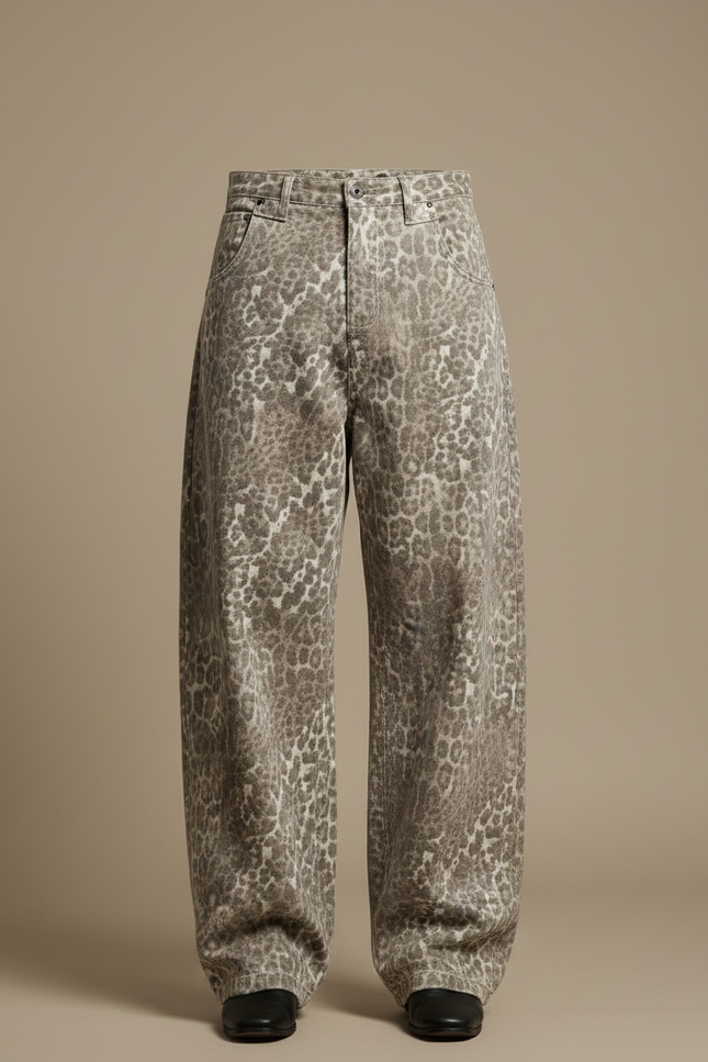 Pantalon Leopard Baggy - Imprimé Jean - vue 3