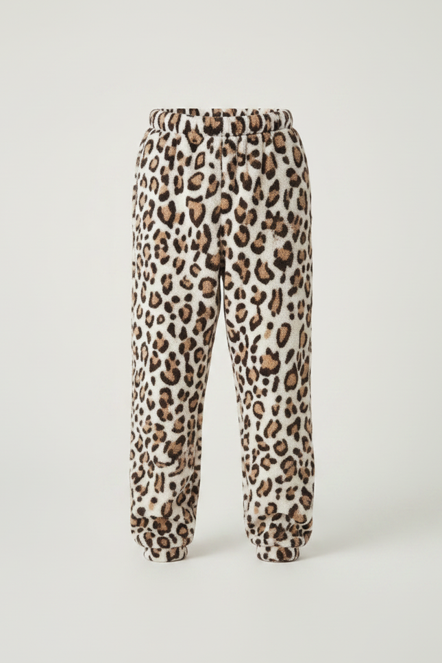 Pantalon Léopard Enfant Molletonné Chaud Imprimé - vue 3