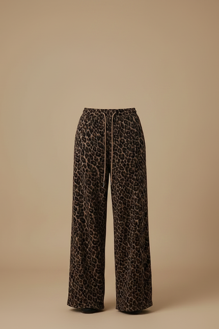 Pantalon Léopard Fluide Ample Imprimé Femme - Velours - vue 3
