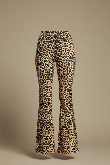 Pantalon Léopard Évasé Imprimé Fluide Confortable Femme - Maille - vue 3