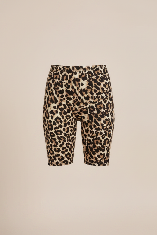 Pantalon Léopard Court Moulant Imprimé Guépard Stretch Femme - Maille - vue 3