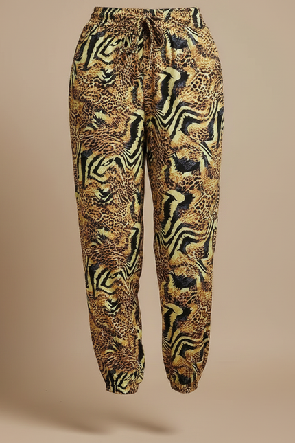 Pantalon Léopard Fluide Ample Imprimé Animal Casual - Viscose - vue 3