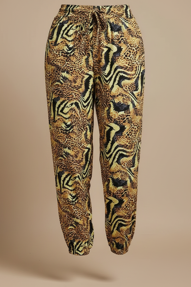 Pantalon Léopard Fluide Ample Imprimé Animal Casual - Viscose - vue 3