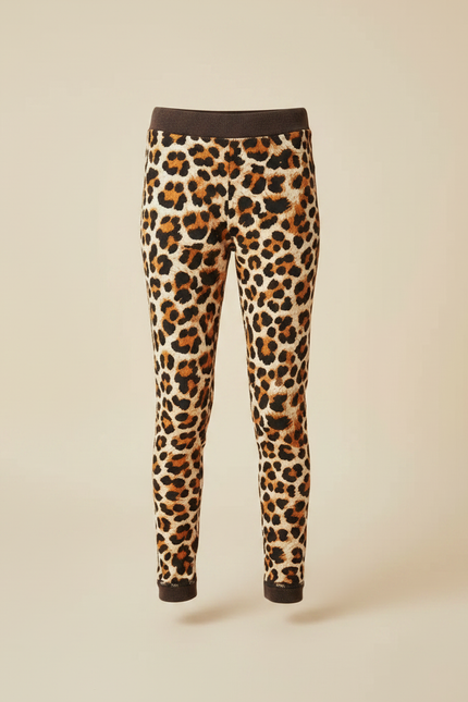 Pantalon Léopard Marron Chaud Slim Enfant - Imprimé Molleton - vue 3