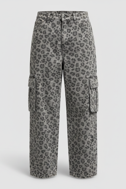 Pantalon Cargo Leopard Femme - Imprimé Jean - vue 2