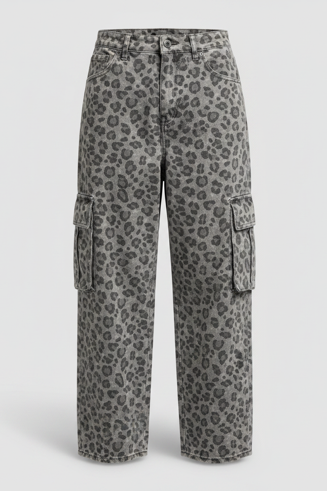 Pantalon Cargo Leopard Femme - Imprimé Jean - vue 2