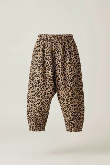 Pantalon Léopard Ample Imprimé Marron Enfant - Coton - vue 3
