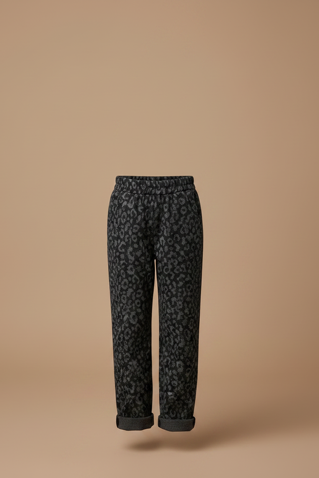 Pantalon Léopard Gris Foncé Ample Enfant - Imprimé Molleton - vue 3
