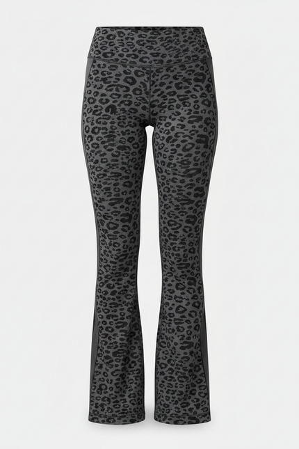 Pantalon Léopard Gris Évasé Imprimé Animal Sport - Polyester - vue 3