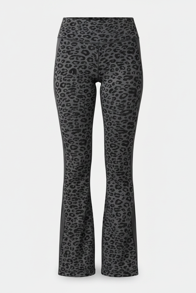 Pantalon Léopard Gris Évasé Imprimé Animal Sport - Polyester - vue 3