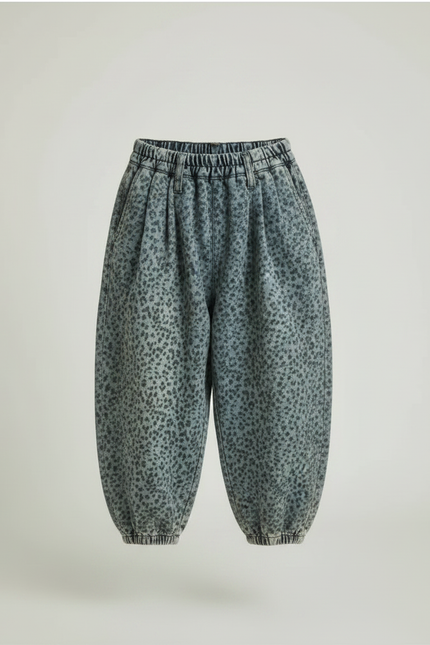 Pantalon Léopard Denim Ample Imprimé Harem Enfant - Jean - vue 3