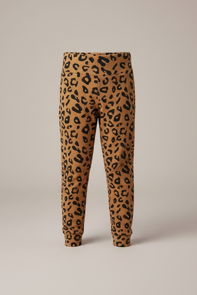 Pantalon Léopard Marron Enfant Coton Imprimé - Molleton - vue 3