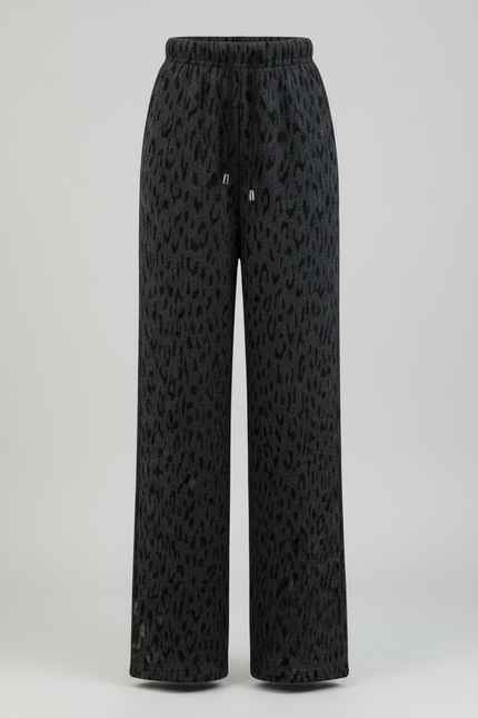 Pantalon Léopard Ample Épais Molleton Imprimé Hiver Femme - vue 3