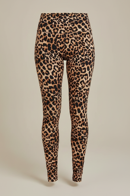 Pantalon Léopard Marron Imprimé Moulant Taille Haute - Maille - vue 3